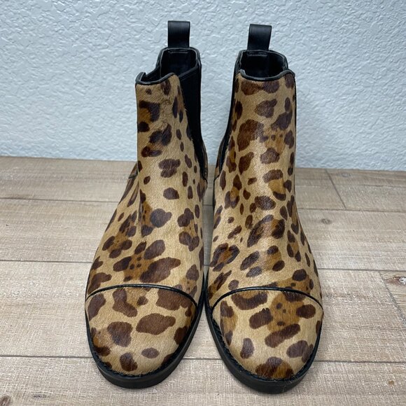 Cole Haan Mara Grand Chelsea Boots Ocelot Calf Hair Leopard Black Size 7 NEW - Picture 2 of 10